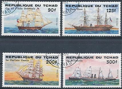 Tsjaad 1984 M1070-1073 gest., Ophalen of Verzenden, Overige landen, Gestempeld