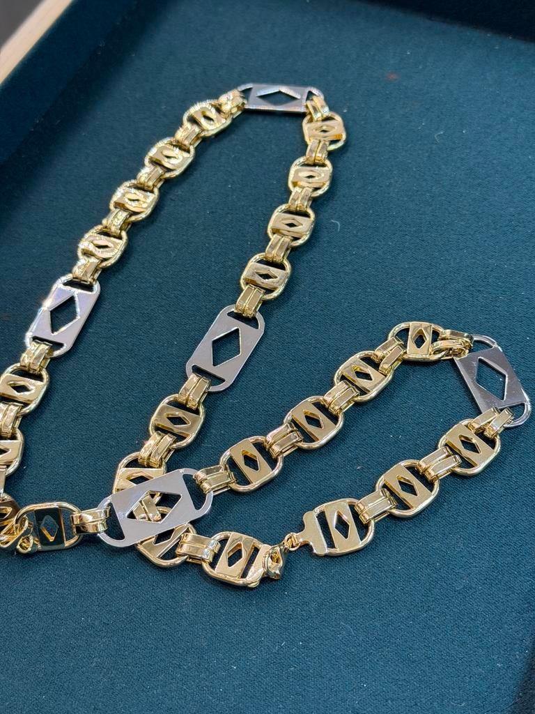 14KT Goud - 81.6 Gram - Ketting - PLATTE MAGNUM, Sieraden, Tassen en Uiterlijk, Ophalen, Nieuw, Goud, Goud