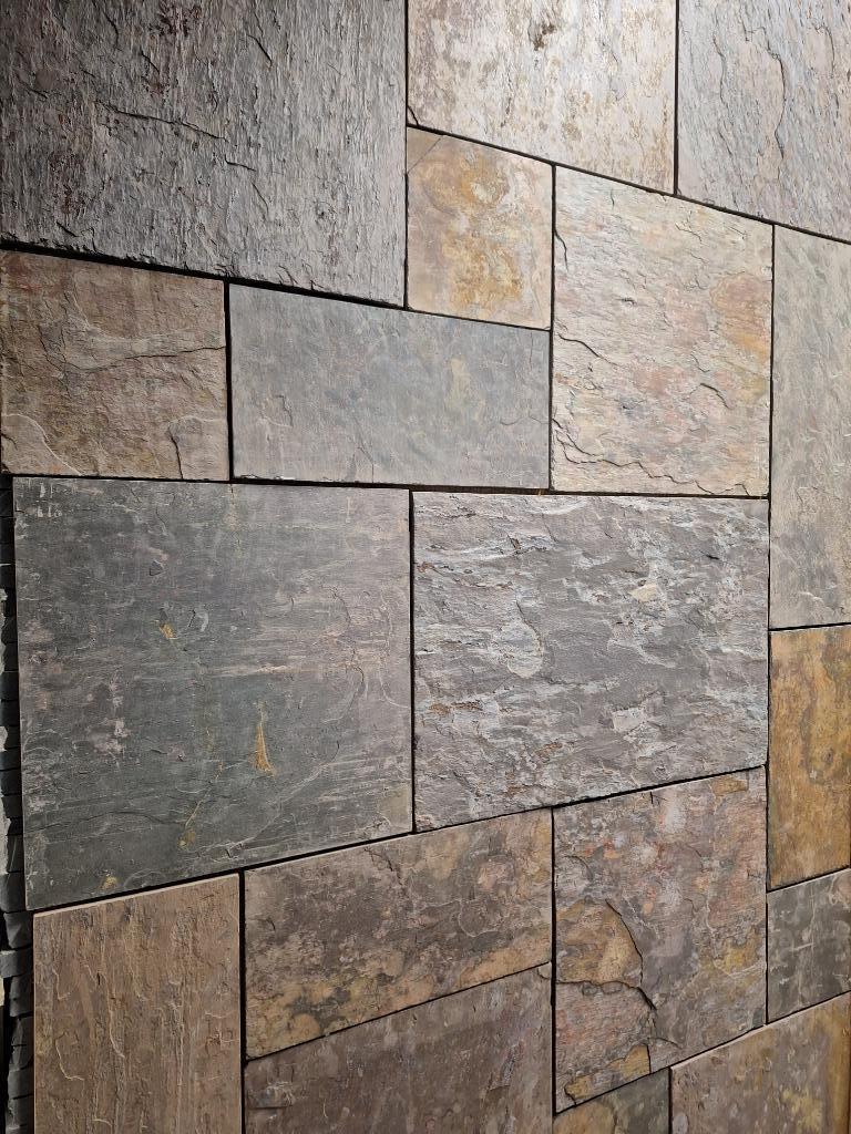 mooie leisteen vloer Peacock Multicolor Slate wildverband, Doe-het-zelf en Verbouw, Ophalen, 60 cm of meer, Nieuw, 10 m² of meer
