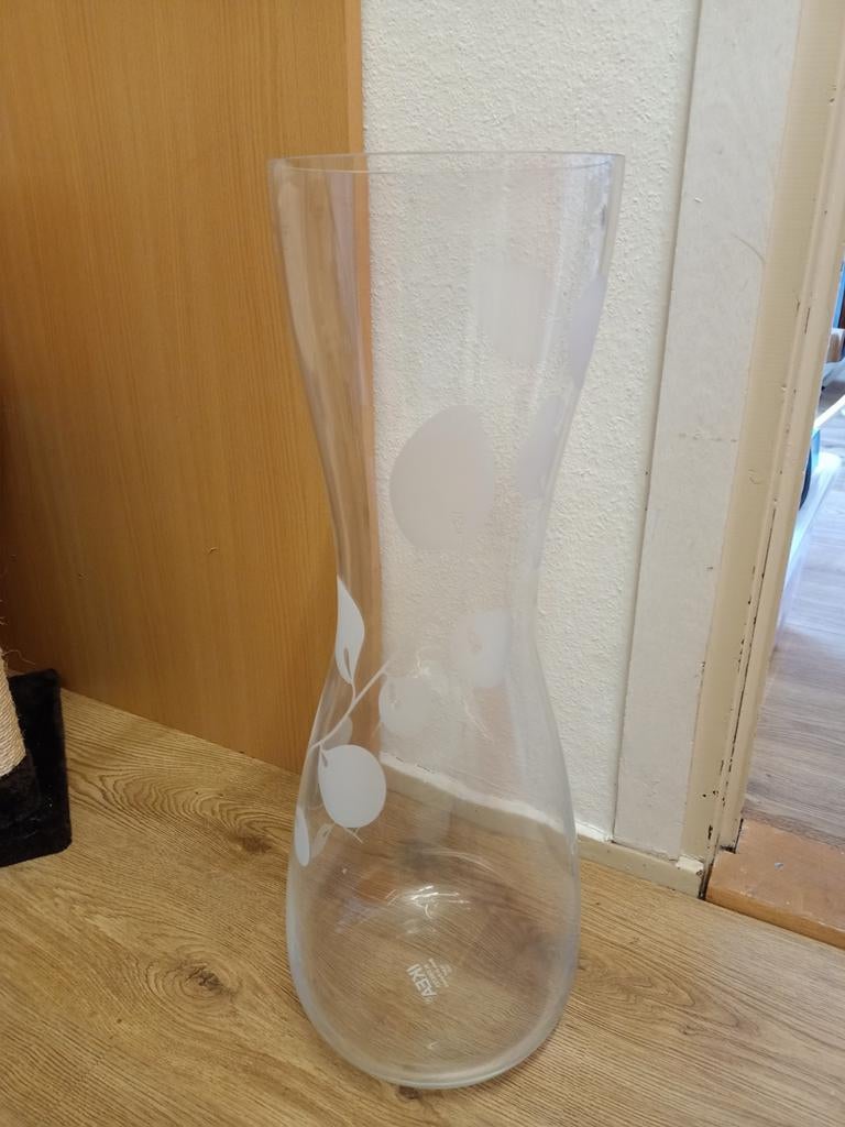 Ikea Vaas - Stijlvol en Tijdloos, Ophalen, 50 tot 75 cm, Wit, Glas