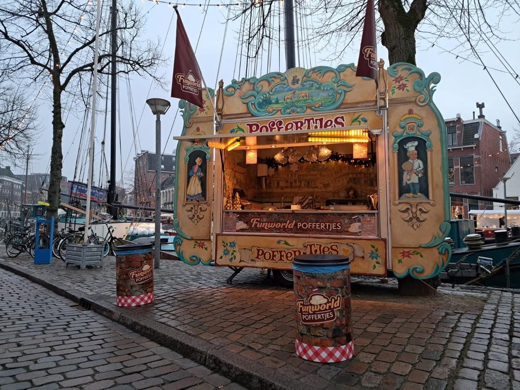 Poffertjeskraam huren poffertjes foodtruck te huur  locatie, Hobby en Vrije tijd, Ophalen of Verzenden, Zo goed als nieuw