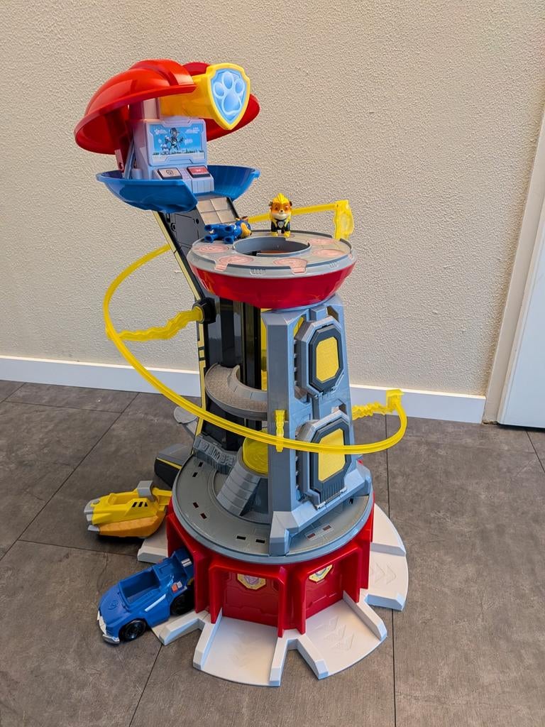 Paw Patrol Mighty Pups Uitkijktoren + Trein + Vliegtuig, Kinderen en Baby's, Speelgoed | Duplo en Lego, Gebruikt, Duplo, Complete set