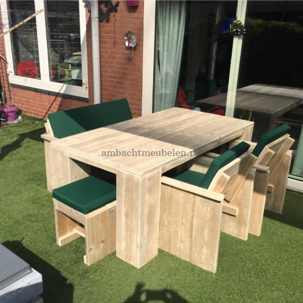 steigerhout Tuintafel Tafelset MET STOELEN + BANKEN   ACTIE, Verzenden, Bank, Steigerhout, Nieuw