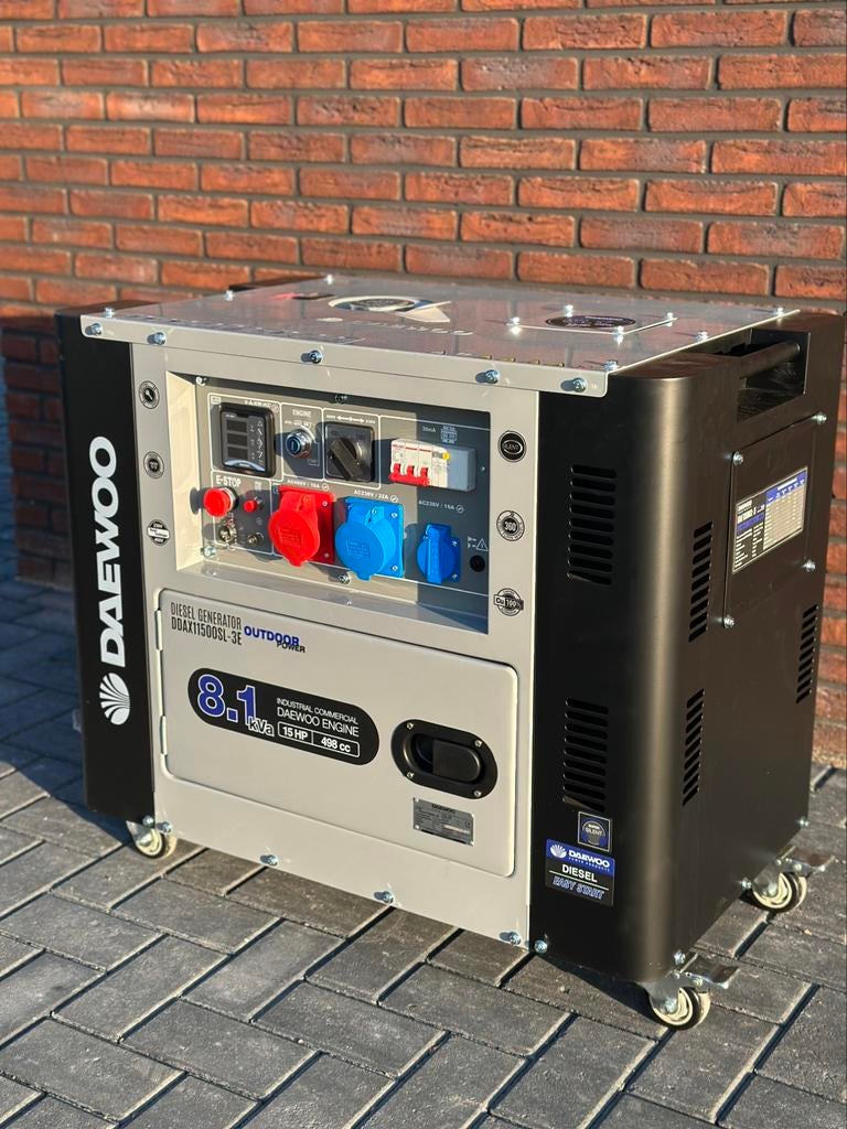 Daewoo Diesel Generator! 8,1KVA! Nieuw! Goedkoopste van NL!, Ophalen of Verzenden, Nieuw, Dieselolie, Geluidgedempt