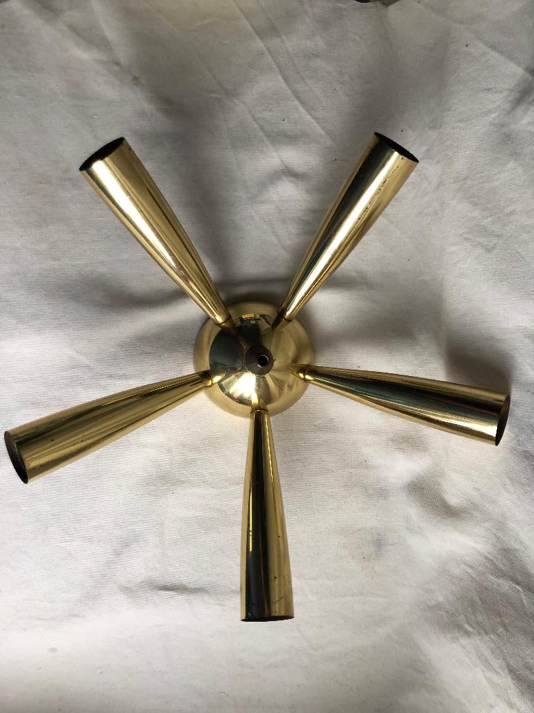 1950 SPUTNIK SPACE AGE MESSING PLAFOND WAND LAMP MODERNIST, Ophalen of Verzenden