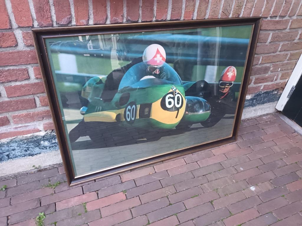 BMW zijspanracer poster origineel 1972, MANCAVE, r69 r50 r60, Motoren, Ophalen