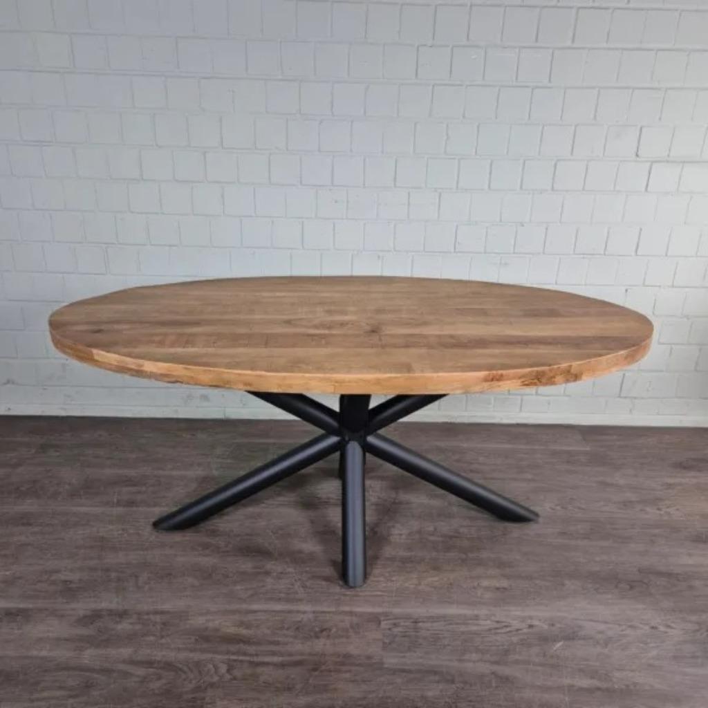 24739 Eettafel Tafel Teakhout Ovaal 1,80 m x 0,90 m, Ophalen, Teakhout, Nieuw, 50 tot 100 cm