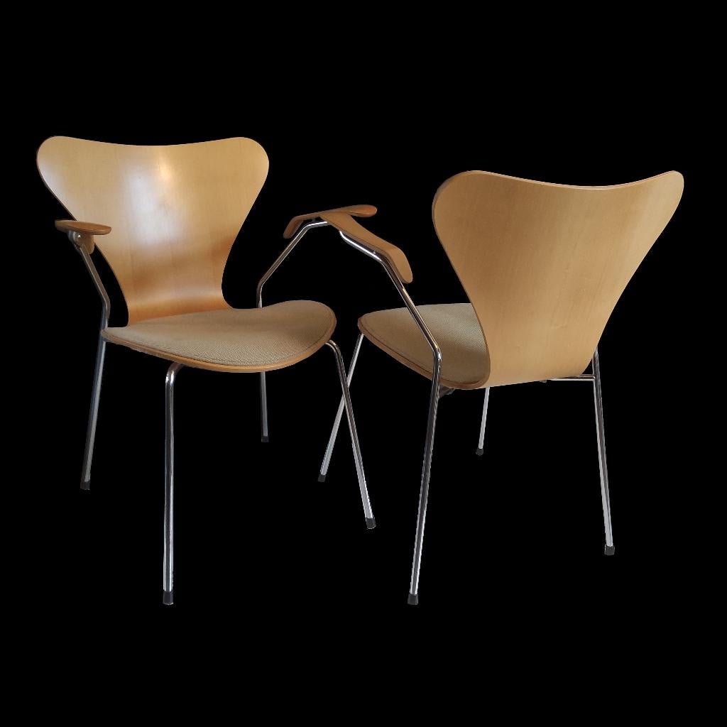Prachtige Fritz Hansen Arne Jacobsen series 7 vlinderstoel, Ophalen, Gebruikt, Twee, Overige kleuren