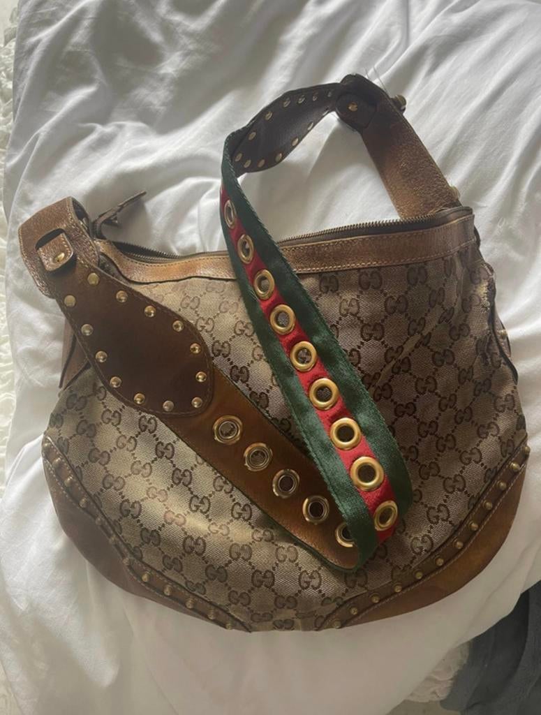 Gucci cross body bag vintage, Ophalen of Verzenden, Gebruikt, Bruin, Schoudertasje