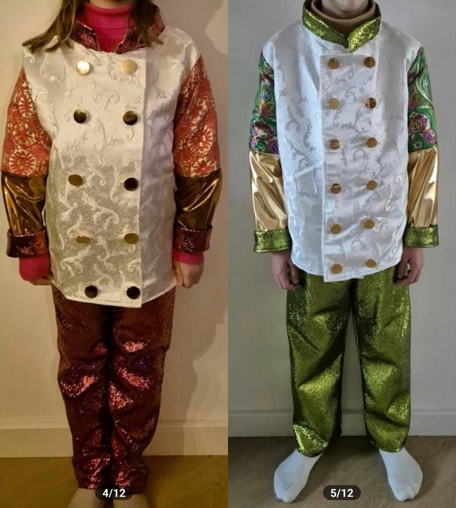 Carnavalspakjes jongen + meisje, Kinderen en Baby's, Carnavalskleding en Verkleedspullen, Ophalen, Gebruikt, 134 t/m 140, Jongen of Meisje