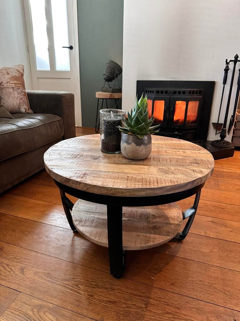 Salontafel Mango Rond NIEUW - OPRUIMING, Ophalen, 50 tot 100 cm, Rond, Nieuw