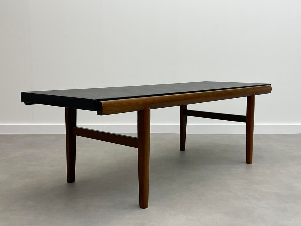 Vintage teakhouten salontafel / bankje, Ophalen, Gebruikt, 100 tot 150 cm, 50 tot 100 cm