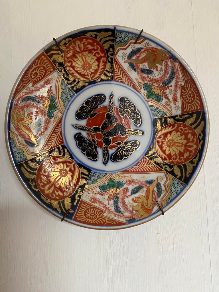 Antiek Chinees sierbord gouden verf accenten, Ophalen of Verzenden