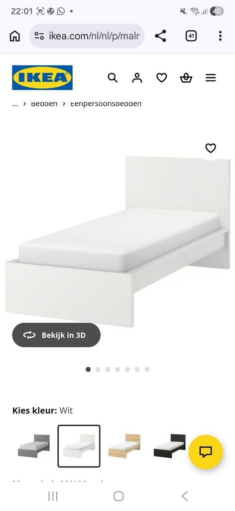 1 persoonsbed, Ophalen of Verzenden, Zo goed als nieuw, 180 cm of meer, 85 tot 100 cm