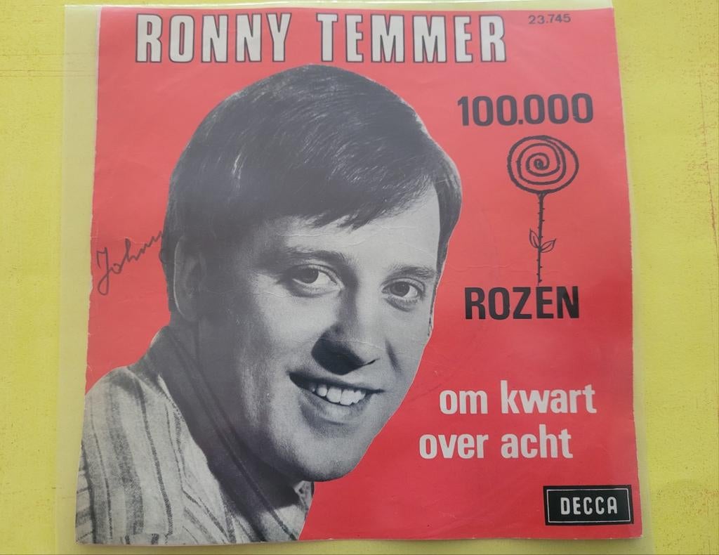 Ronny Temmer - 100.000 rozen - Om kwart over acht ., Ophalen of Verzenden, Zo goed als nieuw, Overige formaten, Levenslied of Smartlap