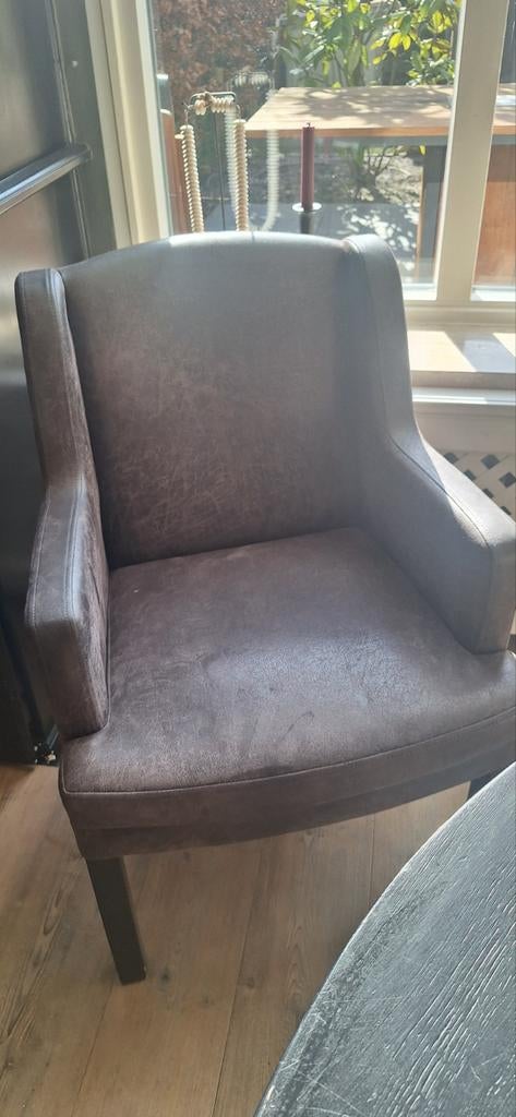 4 mooie eetkamerstoelen van Olav, Ophalen, Gebruikt, Bruin, Leer