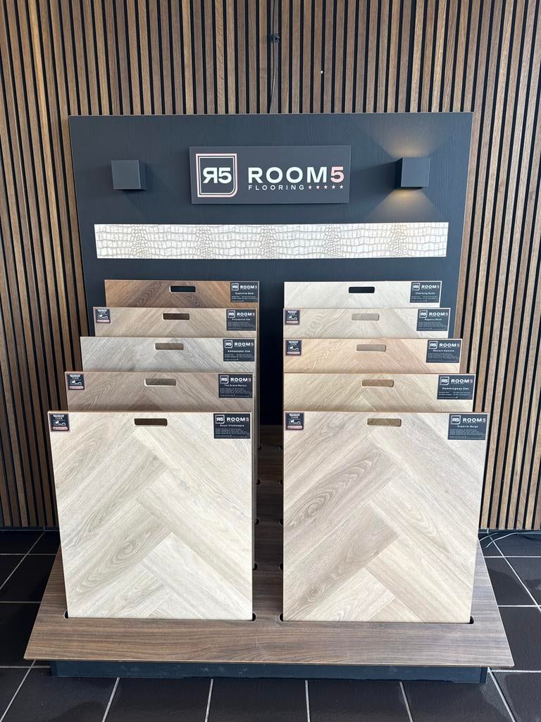 Room 5 Flooring Visgraat en Lamel pvc vloeren klik en plak, Kunststof, 50 tot 150 cm, Nieuw, Ophalen of Verzenden