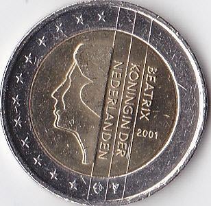 2 euro 2001 Nederland - vrijwel UNC., Postzegels en Munten, Munten | Europa | Euromunten, Ophalen of Verzenden, Overige landen