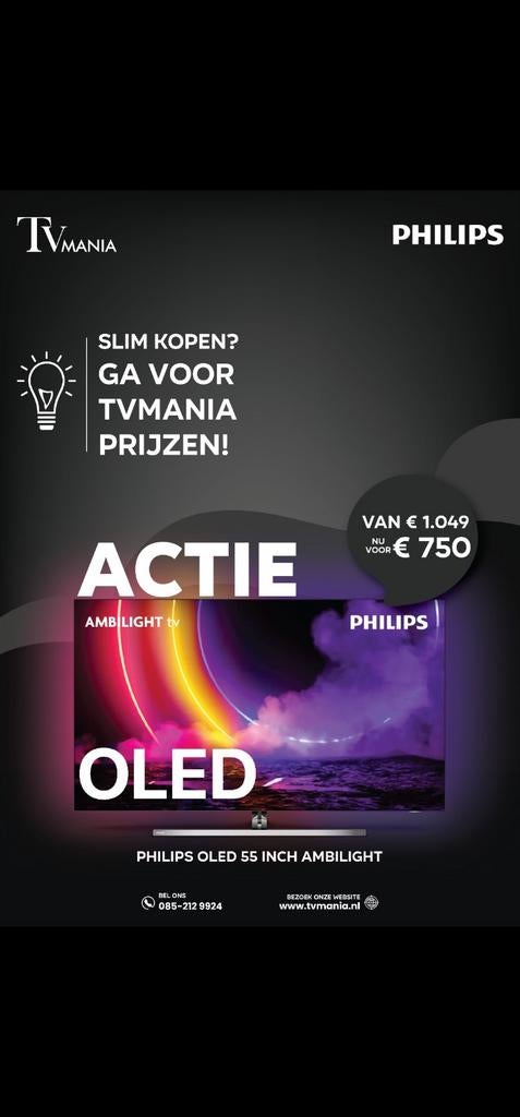 Philips Oled 55inch 4K 100hz Smart-tv 145cm diameter (NEW), Audio, Tv en Foto, Televisies, Nieuw, OLED, 100 cm of meer, 4k (UHD)