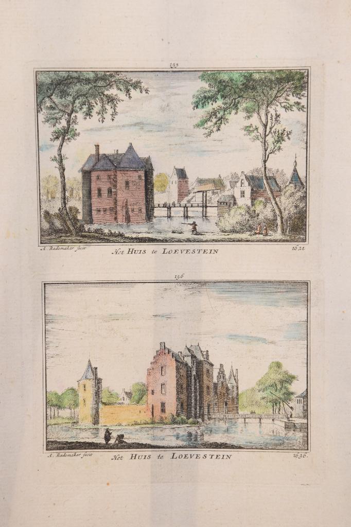 gravure Slot Loevestein; Abraham Rademaker  1621 en 1636, Antiek en Kunst, Kunst | Etsen en Gravures, Ophalen of Verzenden