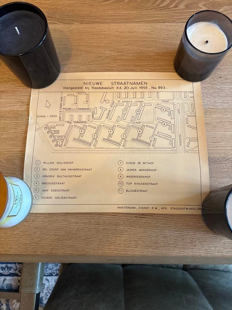 Vintage Stratenplan Amsterdam Geuzenveld 1955, Ophalen