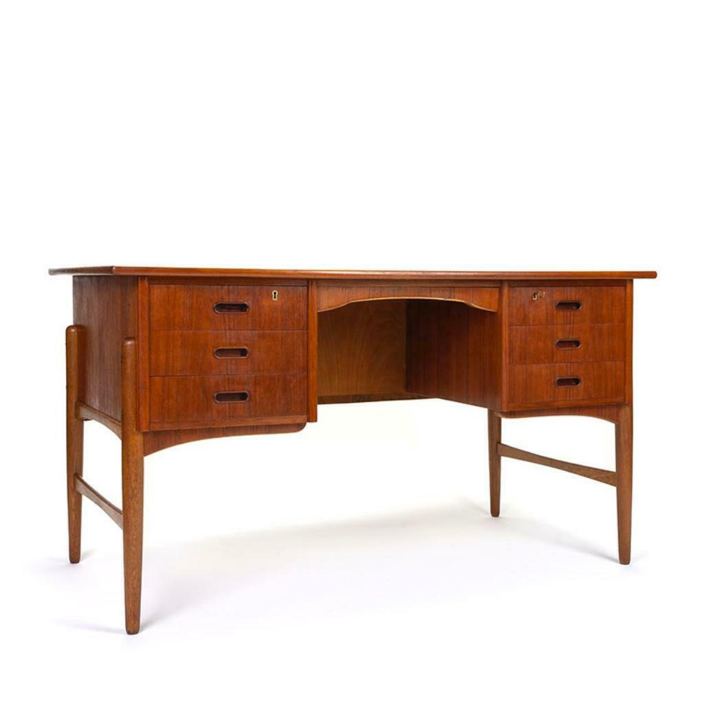 Deens teakhouten vintage bureau jaren zestig, Huis en Inrichting, Ophalen, Gebruikt