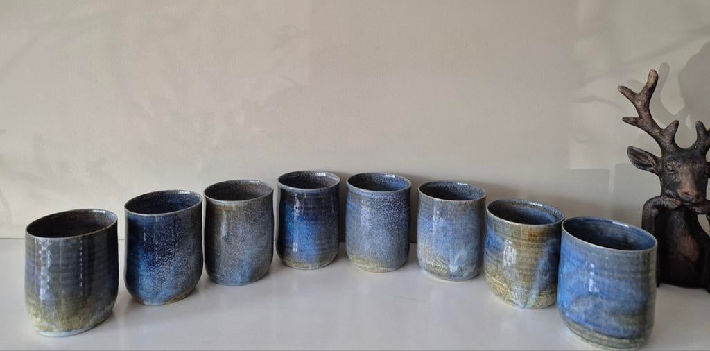 Wiebo Lublink handgemaakte mok, pot, beker, 8 stuks, Ophalen of Verzenden