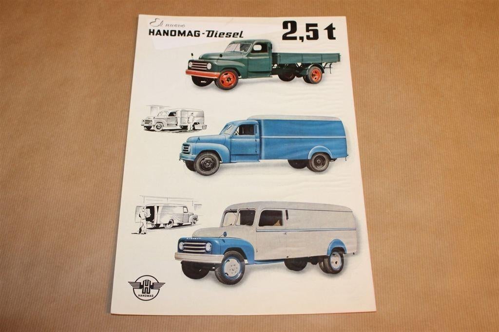 Zeldzame folder - Hanomag diesel vrachtwagen 2,5 t 1960, Ophalen of Verzenden, Zo goed als nieuw, Tractor en Landbouw