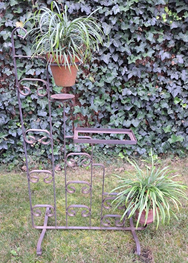 Brocante plantenrek metaal Frankrijk tuin, Antiek en Kunst, Ophalen