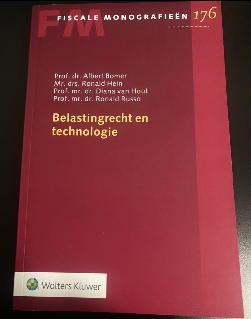 Belastingrecht en Technologie - Wolters Kluwer, Ophalen of Verzenden, Zo goed als nieuw, Accountancy en Administratie
