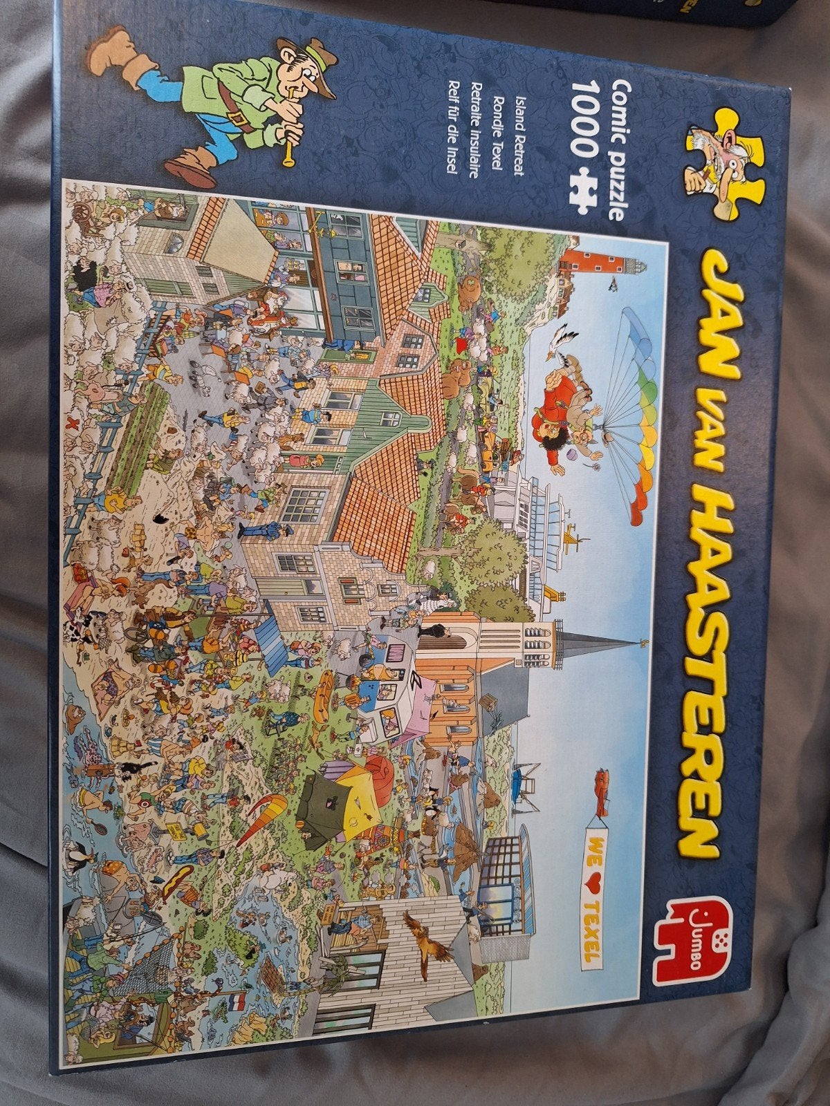 Jan van Haasteren Comic Puzzel 1000 stukjes - Rondje Texel, Ophalen of Verzenden, 500 t/m 1500 stukjes, Zo goed als nieuw, Legpuzzel