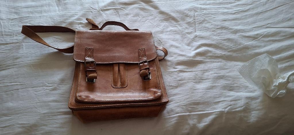 schooltas, Sieraden, Tassen en Uiterlijk, Tassen | Schooltassen, Ophalen, Gebruikt, Bruin, 50 cm of meer