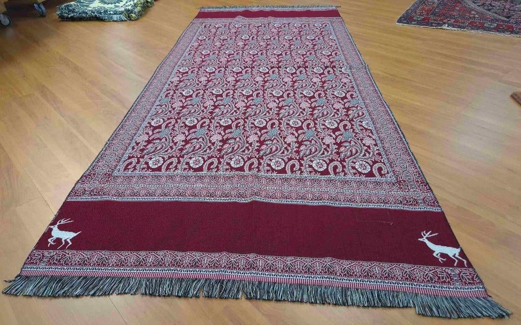 Mooi bordeaux rode grand foulard 220/95 cm, Gebruikt, Etten-Leur, DJT@dejuistetoon.eu, Ophalen of Verzenden
