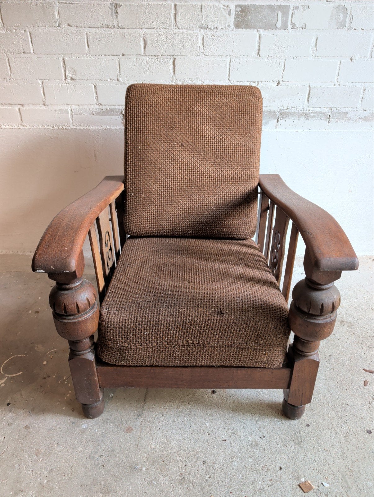 Gratis vintage houten fauteuil met verstelbare rugleuning, Antiek en Kunst, Ophalen
