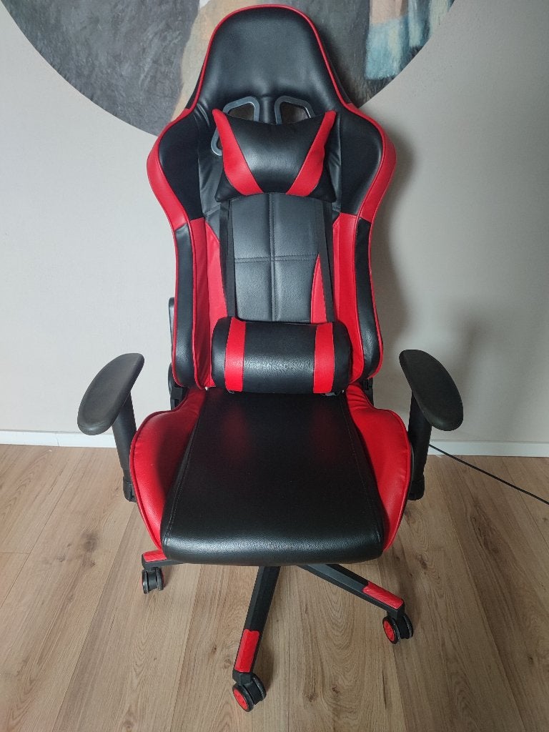 Game stoel rood/zwart, Ophalen, Leer, Gaming, Zo goed als nieuw