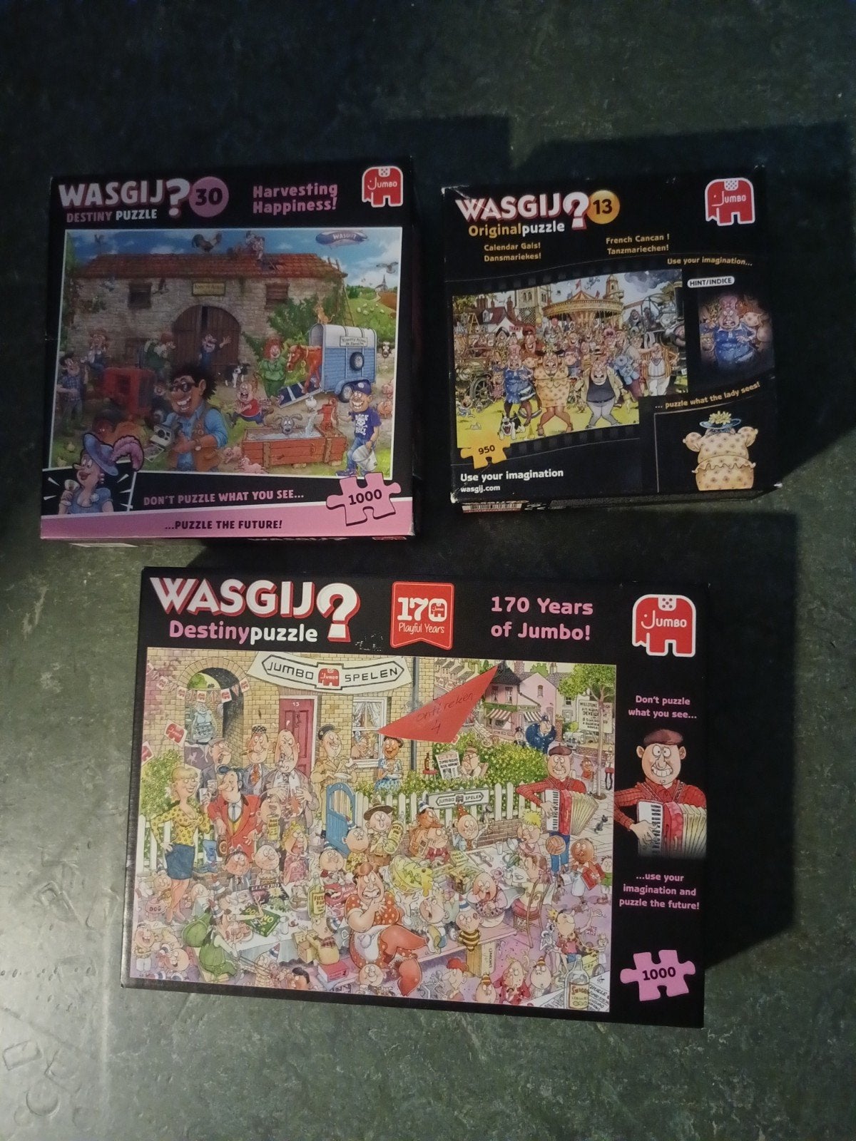 3 Wasgij Puzzels  (Niet Compleet), Ophalen, Gebruikt
