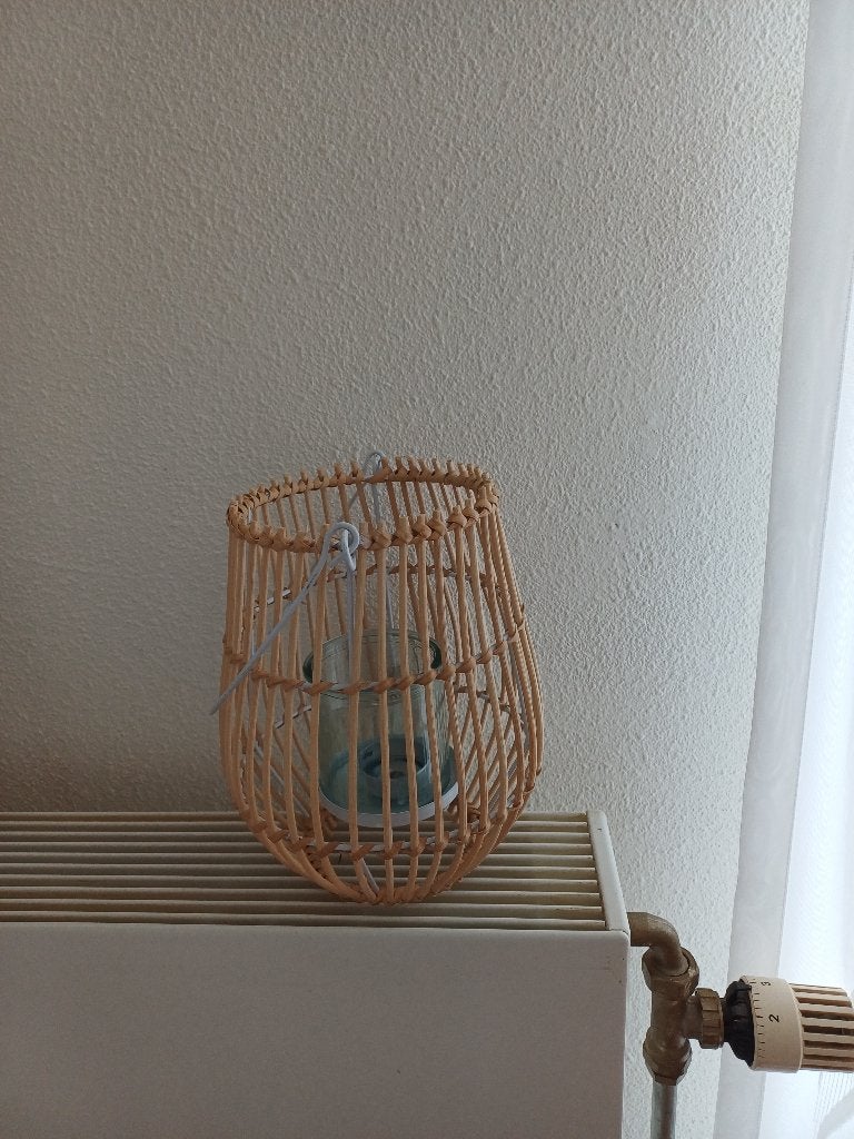 Rieten lantaarn, Ophalen, Overige materialen, Gebruikt, Beige