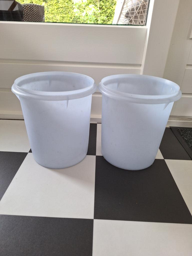 Tupperware emmers 2 x, Ophalen, Gebruikt, Blauw, Overige typen