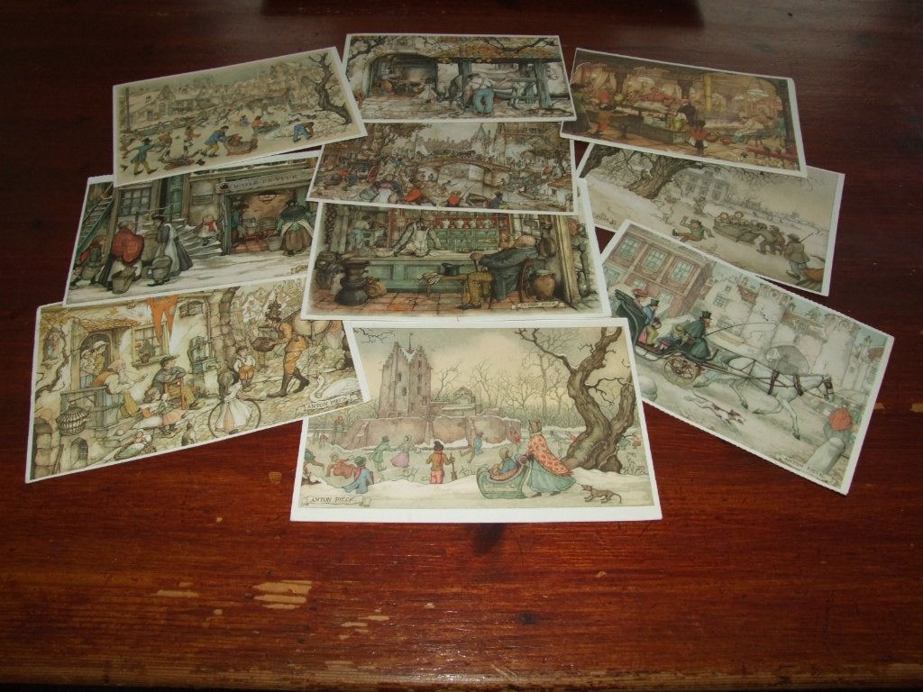 N- ILLUSTRATOR-ANTON PIECK - 10 KAARTEN, Gebruikt, Verzenden, Voor 1940, Prent