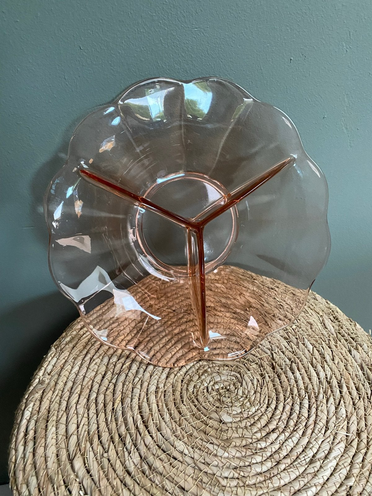 ZGAN vintage schaal rose glas, Antiek en Kunst, Ophalen of Verzenden