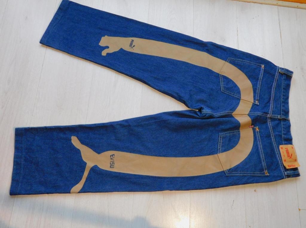 Y2K Vintage Evisu x Puma 2006 "True Love Never Dies" Jeans, Ophalen of Verzenden, Zo goed als nieuw