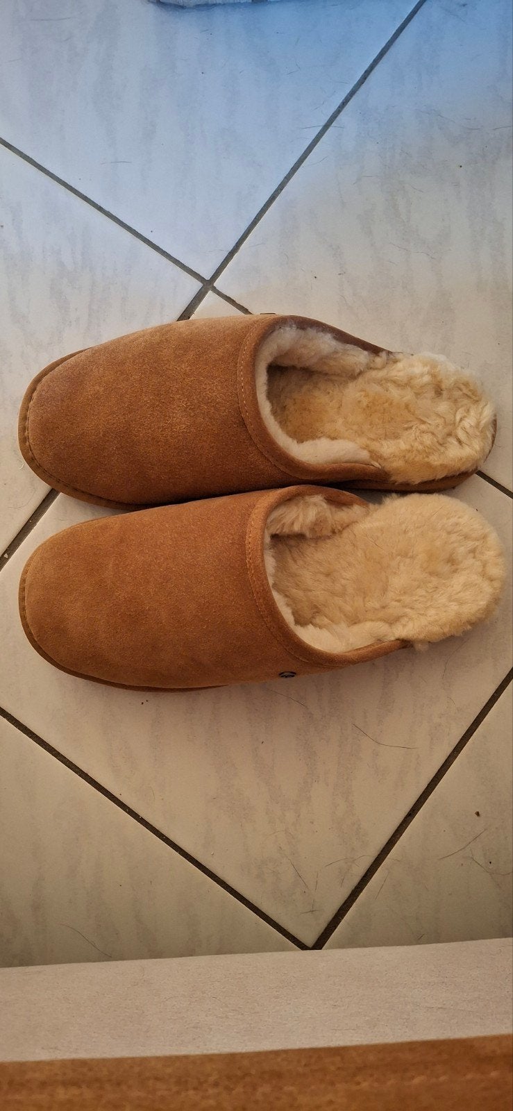 Warmer heren pantoffels, maat 43 (valt klein), Bruin, Ophalen of Verzenden, Zo goed als nieuw, Pantoffels of Sloffen
