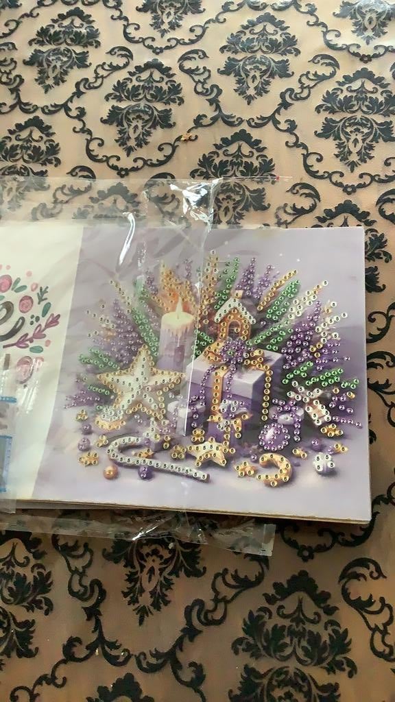 6 st diamond painting kerst voor 6.00, Diversen, Kerst, Ophalen of Verzenden, Zo goed als nieuw