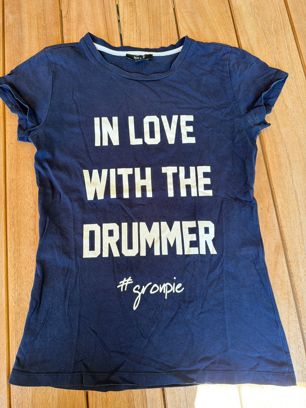 Nikkie T-shirt "In Love With The Drummer" Maat 34 (XS), Blauw, Ophalen of Verzenden, Korte mouw, Maat 34 (XS) of kleiner