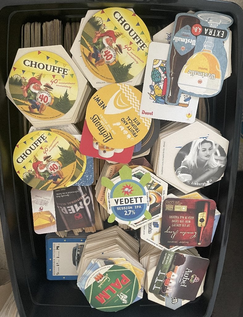 Belgische bierviltjes (2 bananendozen vol), Verzamelen, Biermerken, Ophalen of Verzenden, Zo goed als nieuw, Viltje(s), Overige merken