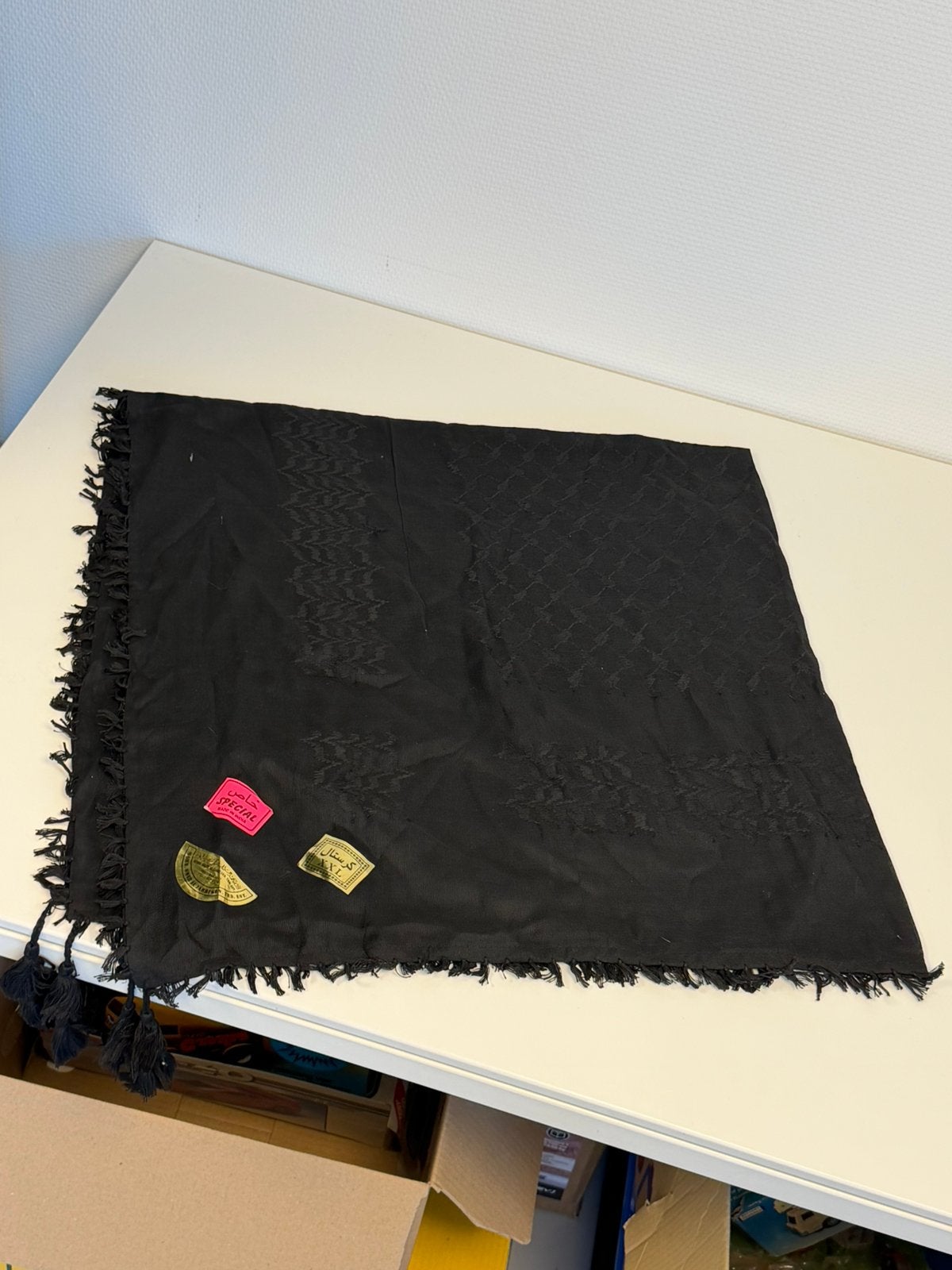 Nieuwe zwarte keffiyeh woestijnsjaal XXL India zwart sjaal, P, P, Nieuw, Ophalen of Verzenden