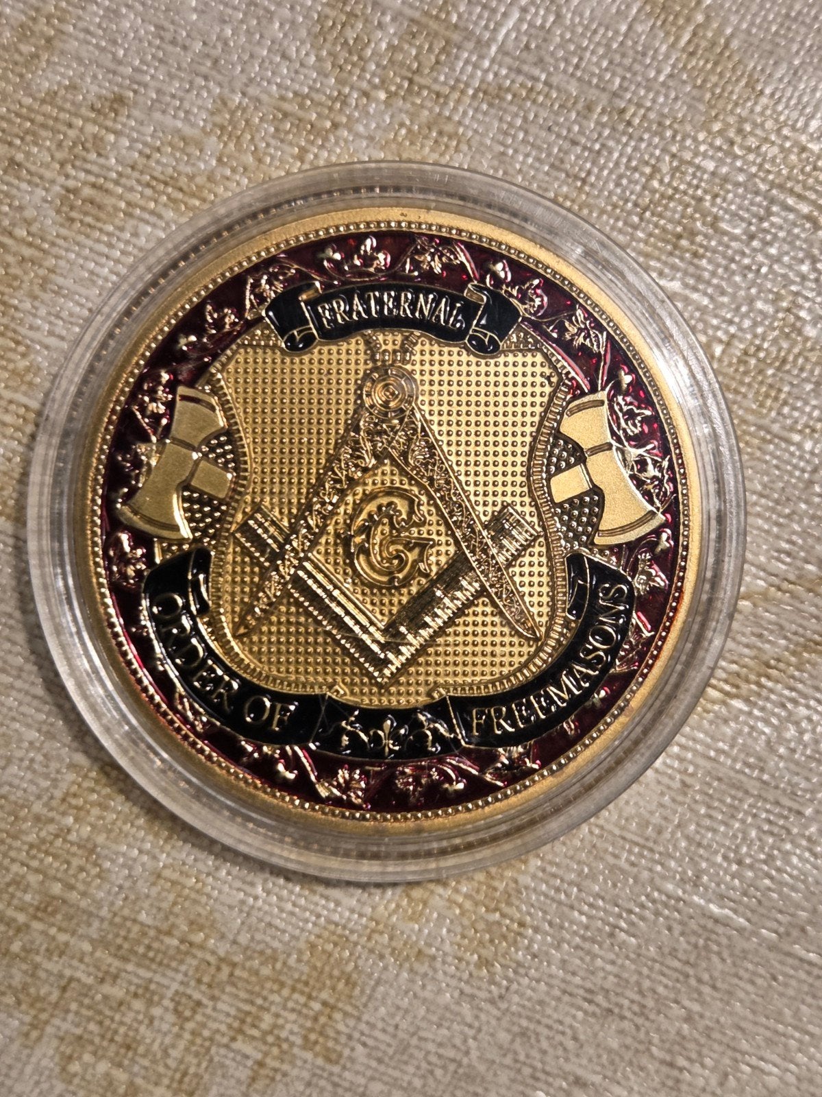 Vrijmetselaars Herdenkingsmunt - Fraternal Freemasons, Postzegels en Munten, Ophalen of Verzenden