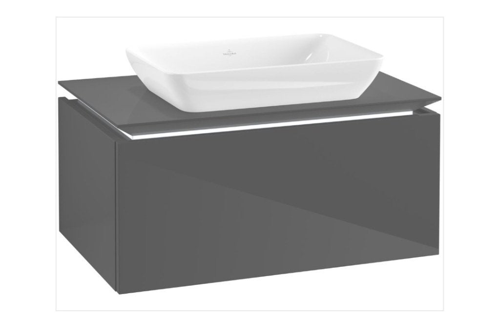 Badmeubel Villeroy&boch legato glanzend grijs, Ophalen, Overige typen, Nieuw, 50 tot 100 cm