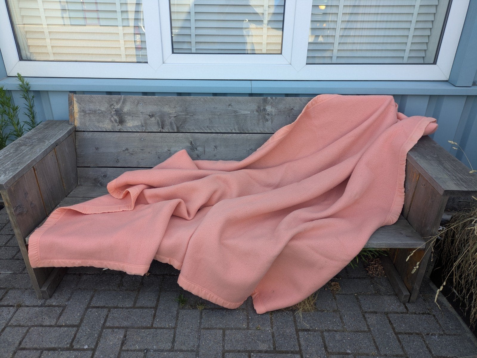 Vintage roze Toison d'Or deken, 180x220 cm, Roze, Onbekend@toison-dor.fr, Overige materialen, Toison d'Or