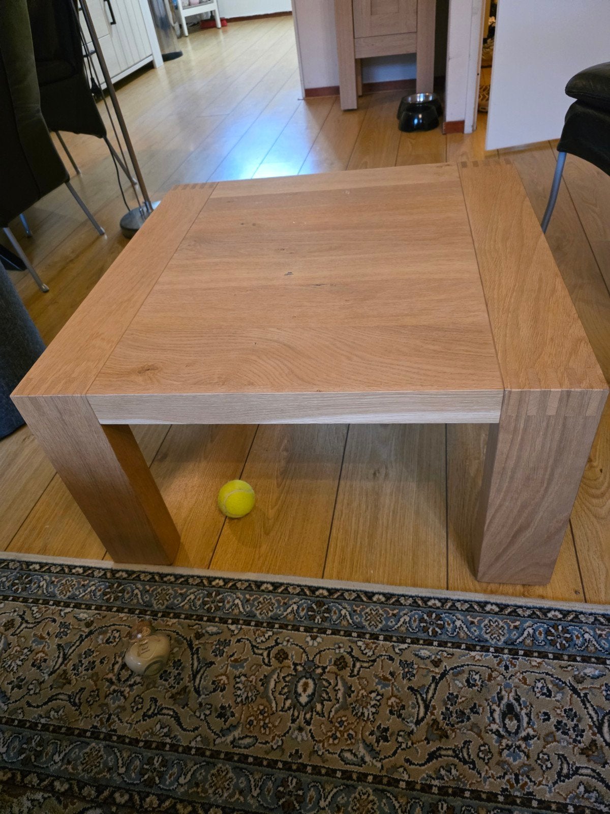 Massief eikenhouten salontafel, Ophalen, Modern, Robuust, 50 tot 100 cm, 50 tot 100 cm